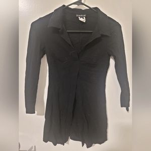 black 3/4 sleeve bebe blouse
